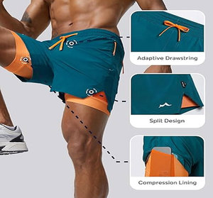 Shorts Bermuda Homme Décontractés Vintage Personnalisables avec Logo, Respirants, Écologiques, Séchage Rapide, Coton Spandex, Fermeture à Cordon - Product Image 3