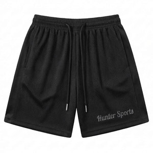 Pantalones Cortos Deportivos de Malla para Hombre Hunter Sports, Color Beige con Diseño de Puntos, Logotipo Bordado, Cintura con Cordón Ajustable, Estilo Casual y Atlético - Product Image 2