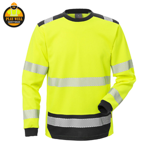 Sweat-shirt en polaire réfléchissant haute visibilité pour hommes, vêtements de travail de sécurité en polyester - Product Image 3