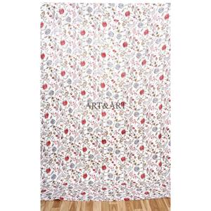 Couvre-lit Kantha fait main ART&ART, best-seller, 100% coton, imprimé à la main, motif floral, poids du tissu 220g, pour femmes - Product Image 1