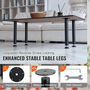 Gambe per Scrivania in Acciaio Regolabili da 16 Pollici, Set di Mobili per Ufficio Fai-da-Te, Capacità di Carico 1200 Libbre, per Applicazioni in Stile Rustico - Product Image 2