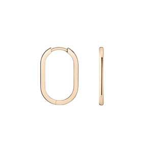 Pendientes de Aro Ovalados Minimalistas de Oro de 14K, 20mm x 12.5mm, Ligeros, Modernos, Geométricos, Finos, para Uso Diario, Joyería Fina, Par, Venta al por Mayor - Product Image 4