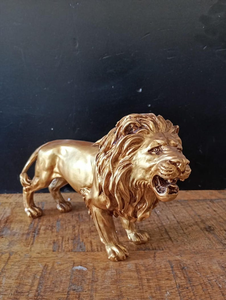 Figura de León de Latón Hecha a Mano, Escultura de León Rugiente, Estatua de Animal Salvaje Majestuoso, Decoración de Lujo para Mesa de Hogar u Oficina - Product Image 4