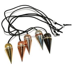 Wholesale Buy Copper Cone Chamber OM Brass Metal Pendulum Semi-Precious Stone Crafts - Product Image 1