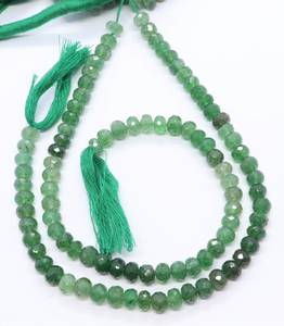 Perles de quartz fraise vert naturel micro-facettées en forme de rondelle, perles de pierres précieuses de quartz fraise pour la fabrication de bijoux par un grossiste - Product Image 1