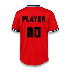 Conjunto de Uniforme de Béisbol Personalizado para Hombre, Rojo, Blanco y Azul Marino, con Logotipo Bordado, Manga Corta, Corte Regular, para Todas las Temporadas, en Poliéster - Product Image 4