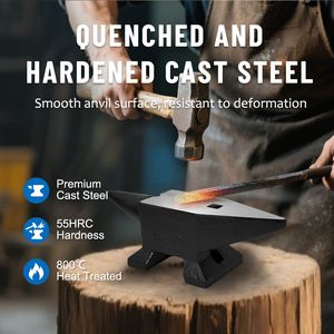 Incudine in Acciaio Fuso a Singolo Corno 22 Libbre (10kg) Grande Utensile da Banco Robusto per Lavorazione del Metallo per Fabbri Piegatura Modellatura Base Stabile - Product Image 5