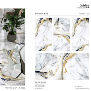 Azulejos de porcelana con aspecto de diseñador, acabado dorado de alto brillo, 60x120cm, 600x1200mm, tamaño 24x48 para interiores elegantes y lujosos. - Product Image 1
