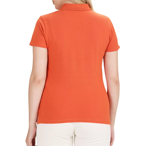 Polo Naranja Moderno para Mujer, Camiseta Polo de Algodón Suave y Transpirable para Verano, Marca Privada, Proveedor OEM al por Mayor - Product Image 3