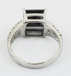 Anillo de Diamante Moissanita Negra de Corte Princesa de 6 Quilates, Plata de Ley 925, Anillo de Compromiso Personalizado y Otras Joyas de Diamantes - Product Image 3