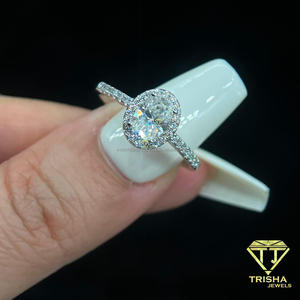 Oval Cut VVS Moissanite <b>Ring</b> 925 Sterling <b>Silver</b> Elegant Engagement Wedding Jewelry Classic <b>Statement</b> <b>Ring</b> For Women Luxury Gift - Product Image 3