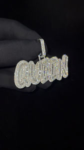 Wholesale Elegant Classy Look QUEEN 925 Sterling Silver Charm Moissanite Pendant Women Hip Hop Style Jewelry - Product Image 1