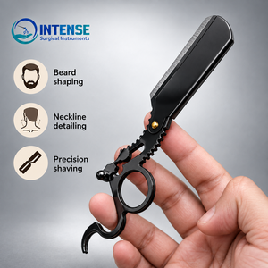 มีดโกนตรงแบบมืออาชีพพร้อมด้ามจับแบบกรรไกรและใบมีดเปลี่ยนได้ 4 ใบฟรี - Product Image 5