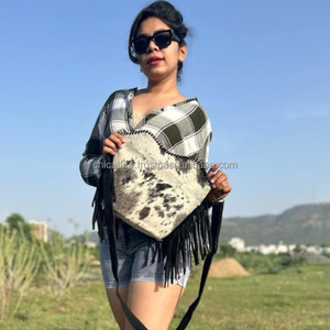 กระเป๋าหนังนิ่มคลุมผมสไตล์ตะวันตกสำหรับผู้หญิง, กระเป๋าหนังสไตล์โบฮีเมียนขนสัตว์คุณภาพสูง - Product Image 5