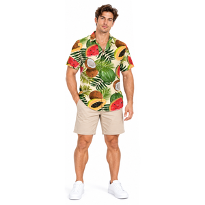 Chemise homme tropicale à sublimation personnalisée en polyester, vêtement de plage à séchage rapide, boutonnée, décontractée, pour les vacances d'été, chemise tendance - Product Image 6