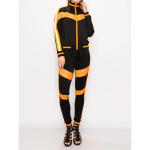 Ensemble de survêtement athlétique réversible deux pièces pour femme, 100 % coton haute élasticité, style hip-hop, écologique, respirant, hiver - Product Image 1