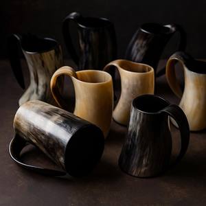 Mug à boire artisanal en corne, style culture viking, fabriqué en Inde, corne naturelle. - Product Image 1