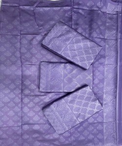 Purple Silk Saree Traditional Indian Wedding Wear Banarasi Style <b>Floor</b>-Length Women's Sari Regular Fit Wrinkle Free - Product Image 2