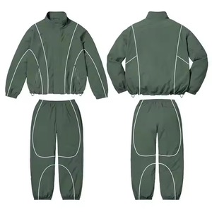 Ensemble de survêtement coupe-vent et pantalon de jogging pour hommes, modèles 2026, en nylon, avec veste zippée - Product Image 3