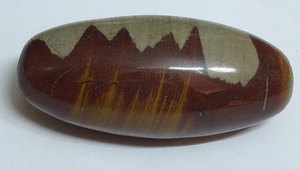 Shiva Lingam Golden Gravé Reiki Symbole Narmada River Gemstone - Product Image 5