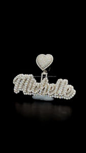 Personalizado totalmente helado Mossanite Michelle nombre colgante 925 plata esterlina hombres Hip Hop joyería Moissanite letra colgante - Product Image 5