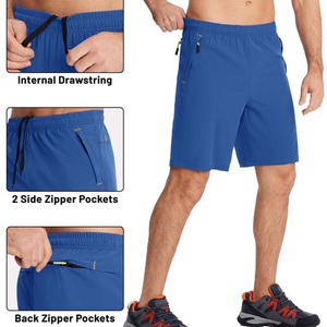 Pantalones Cortos Deportivos de Secado Rápido de Alta Calidad para Hombre, Pantalones Cortos Casuales de Baloncesto de Color Azul con Bolsillos con Cremallera y Cintura con Cordón - Product Image 6