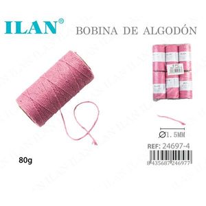 ด้ายเย็บผ้าอิลัน คอตตอน ทริด ขนาด 80 กรัม สีชมพู 1.5 มม. - Product Image 3