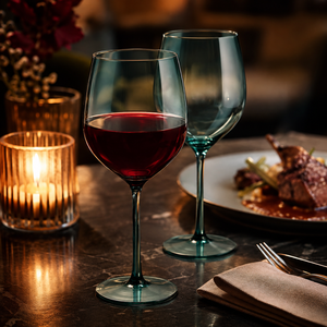 Verres à vin colorés en borosilicate faits à la main de 320 ml, sans plomb, à pied, pour vin rouge et blanc, réutilisables, vente en gros - Product Image 6