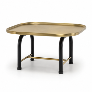 Bandeja Rectangular Metálica Premium con Borde Elevado y Elegante Soporte Escultural, Diseñada para Comedores de Lujo, Hostelería y Hogar - Product Image 1