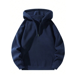 Sweat à capuche pour homme en polaire épaisse 100% polyester 230g de haute qualité Style décontracté d'hiver Teint uni avec col à capuche et poche - Product Image 3