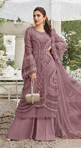 Salwar Kameez semi-couturié en Georgette avec broderies et travail de perles, longueur midi moderne, idéal pour les mariages, Diwali et les occasions festives - Product Image 2