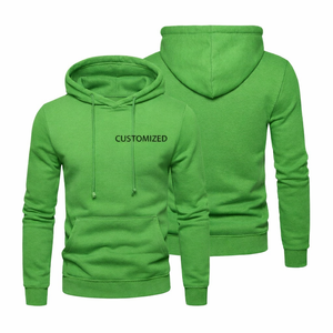 Sudadera con Capucha Verde de Invierno para Hombre, Tejida a Medida, Transpirable, con Logotipo Personalizado, Teñido Liso, Estilo Moderno, Servicio OEM, Corte Regular - Product Image 1