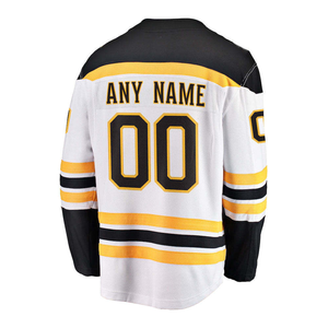 Custom Ice Hockey Jersey White <b>Black</b> Yellow Team Uniform <b>Long</b> <b>Sleeve</b> Sports Shirt With Name Number - Product Image 6