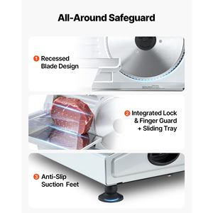 Affettatrice Elettrica Domestica da 7,5 Pollici con Lama Regolabile 0-0,6 Pollici in Acciaio Inox SUS420, Tritacarne e Affettatrice da 200W per Carne Congelata Stile Gastronomia - Product Image 6