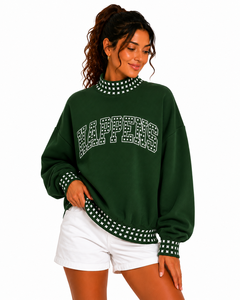Custom Oversized <b>Women</b>’s Mock Neck Sweatshirt Wholesale Long Sleeve Cotton Fleece Autumn <b>Pullover</b> - Product Image 1