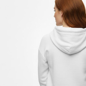 Sudadera Corta Blanca para Mujer, Manga Regular, Color Sólido, Tejido de Algodón, Informal, para Otoño - Product Image 5
