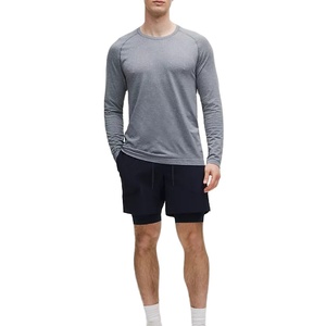 Camiseta de Manga Larga para Hombre, Protección Solar UPF 50, Tejido Transpirable de Secado Rápido de Poliéster/Nailon de 220 g, Color Sólido, con Logotipo Personalizado OEM - Product Image 1