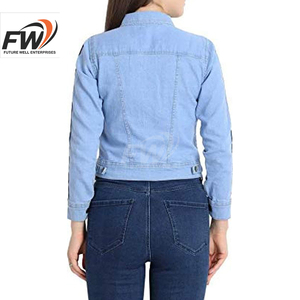 Veste en jean pour femme automne-hiver, parka rembourrée en polaire fine, manteau en jean épais, veste ample décontractée et chaude pour femme - Product Image 3