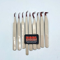 Pinzas Profesionales para Extensión de Pestañas, de Acero Inoxidable con Punta Dorada Rosa, Antimagnéticas, Longitud de 10 mm, Personalizables
