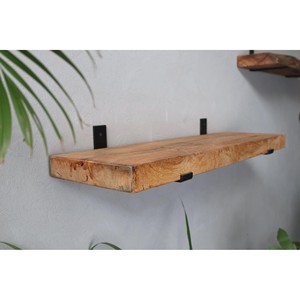 Mango Wood Floating Shelf with Bracket | Handcrafted Wholesale Decor - Product Image 2