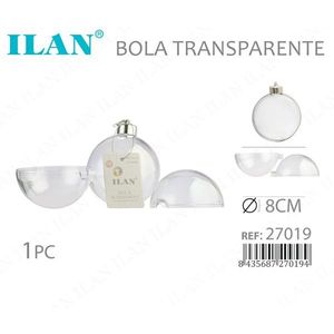 Boule transparente ILAN 8 cm pour décoration de fête - Product Image 3