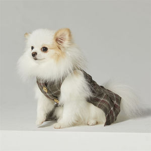Vestidos para perros con botones y cuello redondo a cuadros retro personalizados ODM - Product Image 6