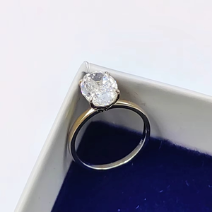 <b>925</b> Sterling <b>Silver</b> 18K Solid Gold Oval Cut Four Claw Setting Moissanite <b>Rings</b> Women's Wedding Jewelry For Anniversary Gift - Product Image 4