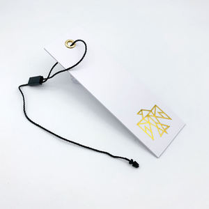 OEM 2026 Printing Factory Custom Printing Swing <b>Tag</b> Gold Foil logo Brand hang <b>Tag</b> with Grommet and String for Clothing - Product Image 6