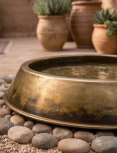 Baño para Pájaros Creativo de Latón, Redondo, de Metal, Cobre y Hierro, para Montar en Terraza, Spa para Pájaros, Cuenco para Baño de Aves - Product Image 3