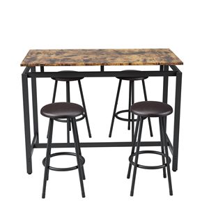 5 Piece <b>Kitchen</b> Counter Height Dining Room <b>Table</b> Set Including <b>Bar</b> <b>Table</b> and 4 Stools - Product Image 5