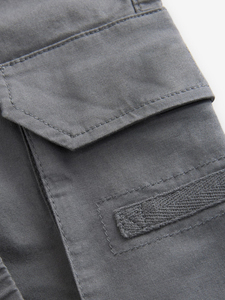 Pantalon cargo gris anthracite pour homme, taille élastique avec cordon de serrage, plusieurs poches, style décontracté, tissu en toile mi-lourd, idéal pour l'automne - Product Image 6