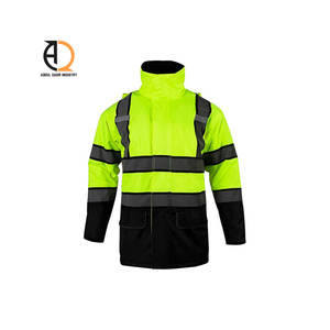 High Visibility Safety Jacket Stand Zipper Reflective Windproof Workwear for Road Construction Outdoor Use - Product Image 4