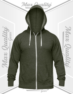 Sweat à capuche zippé brodé en molleton pour homme, 100 % coton, léger, décontracté, avec poches, respirant, anti-rétrécissement, idéal pour les voyages - Product Image 1