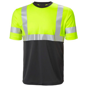 เสื้อยืดสะท้อนแสงสำหรับผู้ชาย เสื้อทำงานเพื่อความปลอดภัยแบบมองเห็นได้ชัดเจน เสื้อยืดทำงานแขนสั้นพิมพ์ลายตามสั่งสำหรับงานก่อสร้าง - Product Image 5